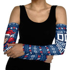 Personalized Newcastle Knights Christmas Arm Sleeves Australian Rugby Fans - Pixelated Ugly Xmas Pattern Mascot Santa