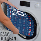 Personalized Newcastle Knights Christmas Bathroom Set Australian Rugby Fans - Pixelated Ugly Xmas Pattern Mascot Santa