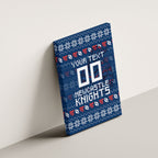 Personalized Newcastle Knights Christmas Canvas Wall Art Australian Rugby Fans - Pixelated Ugly Xmas Pattern Mascot Santa