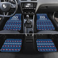 Personalized Newcastle Knights Christmas Car Mats Australian Rugby Fans - Pixelated Ugly Xmas Pattern Mascot Santa