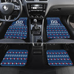 Personalized Newcastle Knights Christmas Car Mats Australian Rugby Fans - Pixelated Ugly Xmas Pattern Mascot Santa