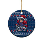 Newcastle Knights Christmas Ceramic Ornament Australian Rugby Fans - Pixelated Ugly Xmas Pattern Mascot Santa