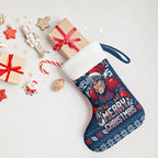 Newcastle Knights Christmas Stocking Australian Rugby Fans - Pixelated Ugly Xmas Pattern Mascot Santa