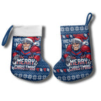 Newcastle Knights Christmas Stocking Australian Rugby Fans - Pixelated Ugly Xmas Pattern Mascot Santa