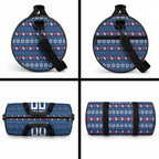 Personalized Newcastle Knights Christmas Duffle Bag Australian Rugby Fans - Pixelated Ugly Xmas Pattern Mascot Santa