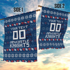 Personalized Newcastle Knights Christmas Garden Flag Australian Rugby Fans - Pixelated Ugly Xmas Pattern Mascot Santa
