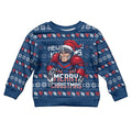 Personalized Newcastle Knights Christmas Kid Ugly Christmas Sweater Australian Rugby Fans - Pixelated Ugly Xmas Pattern Mascot Santa