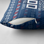 Personalized Newcastle Knights Christmas Pillow Cover Australian Rugby Fans - Pixelated Ugly Xmas Pattern Mascot Santa