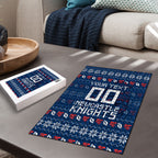Personalized Newcastle Knights Christmas Puzzle Australian Rugby Fans - Pixelated Ugly Xmas Pattern Mascot Santa