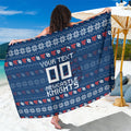 Personalized Newcastle Knights Christmas Sarong Australian Rugby Fans - Pixelated Ugly Xmas Pattern Mascot Santa