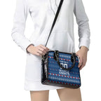 Personalized Newcastle Knights Christmas Shoulder Handbag Australian Rugby Fans - Pixelated Ugly Xmas Pattern Mascot Santa