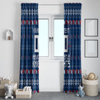 Personalized Newcastle Knights Christmas Window Curtain Australian Rugby Fans - Pixelated Ugly Xmas Pattern Mascot Santa