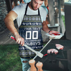 Personalized Cowboys Christmas Apron Australian Rugby Fans - Pixelated Ugly Xmas Pattern Mascot Santa