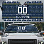 Personalized Cowboys Christmas Auto Sun Shade Australian Rugby Fans - Pixelated Ugly Xmas Pattern Mascot Santa