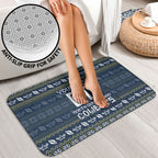 Personalized Cowboys Christmas Bathroom Set Australian Rugby Fans - Pixelated Ugly Xmas Pattern Mascot Santa