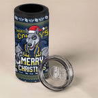 Personalized Cowboys Christmas 4 in 1 Can Cooler Tumbler Australian Rugby Fans - Pixelated Ugly Xmas Pattern Mascot Santa