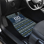 Personalized Cowboys Christmas Car Mats Australian Rugby Fans - Pixelated Ugly Xmas Pattern Mascot Santa