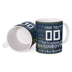 Personalized Cowboys Christmas Ceramic Mug Australian Rugby Fans - Pixelated Ugly Xmas Pattern Mascot Santa
