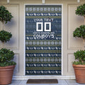 Personalized Cowboys Christmas Door Cover Australian Rugby Fans - Pixelated Ugly Xmas Pattern Mascot Santa