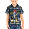 Personalized Cowboys Christmas Kid Hawaiian Shirt Australian Rugby Fans - Pixelated Ugly Xmas Pattern Mascot Santa