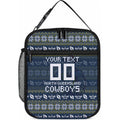 Personalized Cowboys Christmas Lunch Bag Australian Rugby Fans - Pixelated Ugly Xmas Pattern Mascot Santa