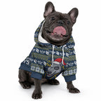 Personalized Cowboys Christmas Pet Hoodie Australian Rugby Fans - Pixelated Ugly Xmas Pattern Mascot Santa
