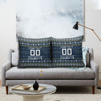 Personalized Cowboys Christmas Pillow Cover Australian Rugby Fans - Pixelated Ugly Xmas Pattern Mascot Santa