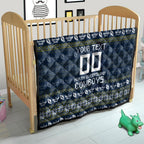 Personalized Cowboys Christmas Quilt Australian Rugby Fans - Pixelated Ugly Xmas Pattern Mascot Santa