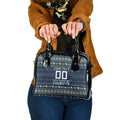 Personalized Cowboys Christmas Shoulder Handbag Australian Rugby Fans - Pixelated Ugly Xmas Pattern Mascot Santa