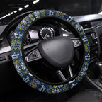 Cowboys Christmas Steering Wheel Cover Australian Rugby Fans - Pixelated Ugly Xmas Pattern Mascot Santa