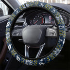 Cowboys Christmas Steering Wheel Cover Australian Rugby Fans - Pixelated Ugly Xmas Pattern Mascot Santa