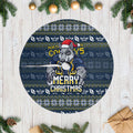 Cowboys Christmas Tree Skirt Australian Rugby Fans - Pixelated Ugly Xmas Pattern Mascot Santa
