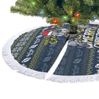 Cowboys Christmas Tree Skirt Australian Rugby Fans - Pixelated Ugly Xmas Pattern Mascot Santa