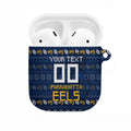 Personalized Parramatta Eels Christmas AirPods Case Australian Rugby Fans - Pixelated Ugly Xmas Pattern Mascot Santa