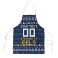 Personalized Parramatta Eels Christmas Apron Australian Rugby Fans - Pixelated Ugly Xmas Pattern Mascot Santa