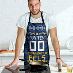 Personalized Parramatta Eels Christmas Apron Australian Rugby Fans - Pixelated Ugly Xmas Pattern Mascot Santa