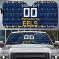 Personalized Parramatta Eels Christmas Auto Sun Shade Australian Rugby Fans - Pixelated Ugly Xmas Pattern Mascot Santa