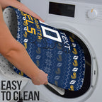 Personalized Parramatta Eels Christmas Bathroom Set Australian Rugby Fans - Pixelated Ugly Xmas Pattern Mascot Santa