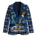 Personalized Parramatta Eels Christmas Blazer Australian Rugby Fans - Pixelated Ugly Xmas Pattern Mascot Santa