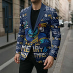Personalized Parramatta Eels Christmas Blazer Australian Rugby Fans - Pixelated Ugly Xmas Pattern Mascot Santa