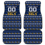 Personalized Parramatta Eels Christmas Car Mats Australian Rugby Fans - Pixelated Ugly Xmas Pattern Mascot Santa