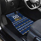 Personalized Parramatta Eels Christmas Car Mats Australian Rugby Fans - Pixelated Ugly Xmas Pattern Mascot Santa