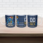 Personalized Parramatta Eels Christmas Ceramic Mug Australian Rugby Fans - Pixelated Ugly Xmas Pattern Mascot Santa