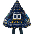 Personalized Parramatta Eels Christmas Cloak Australian Rugby Fans - Pixelated Ugly Xmas Pattern Mascot Santa