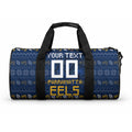 Personalized Parramatta Eels Christmas Duffle Bag Australian Rugby Fans - Pixelated Ugly Xmas Pattern Mascot Santa