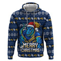 Personalized Parramatta Eels Christmas Hoodie Australian Rugby Fans - Pixelated Ugly Xmas Pattern Mascot Santa