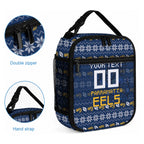 Personalized Parramatta Eels Christmas Lunch Bag Australian Rugby Fans - Pixelated Ugly Xmas Pattern Mascot Santa