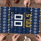 Personalized Parramatta Eels Christmas Puzzle Australian Rugby Fans - Pixelated Ugly Xmas Pattern Mascot Santa