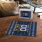 Personalized Parramatta Eels Christmas Puzzle Australian Rugby Fans - Pixelated Ugly Xmas Pattern Mascot Santa