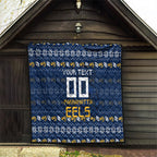 Personalized Parramatta Eels Christmas Quilt Australian Rugby Fans - Pixelated Ugly Xmas Pattern Mascot Santa